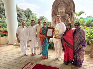 Sebbie Hall was given a World Humanitarian Award after being selected to represent the UK at the One World One Culture Festival in southern India